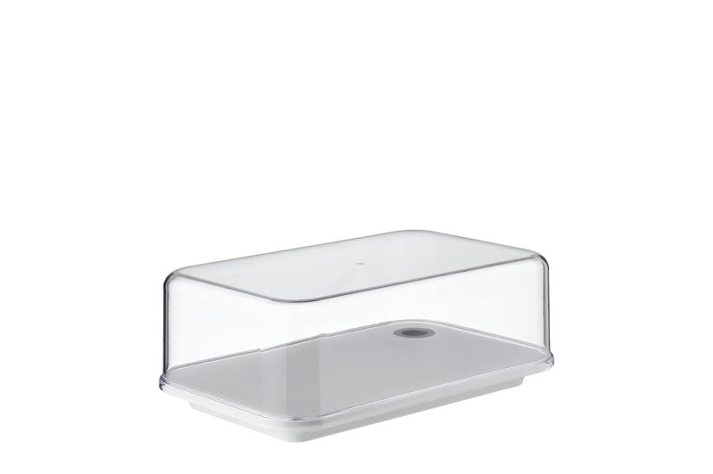 Mepal Modula Transparent Cheese Dome with Built in Grey Cutting Board Kinds of Cheeses | Dishwasher Safe | 95oz/2800ml | BPA Free | Made in Holland - Image 2